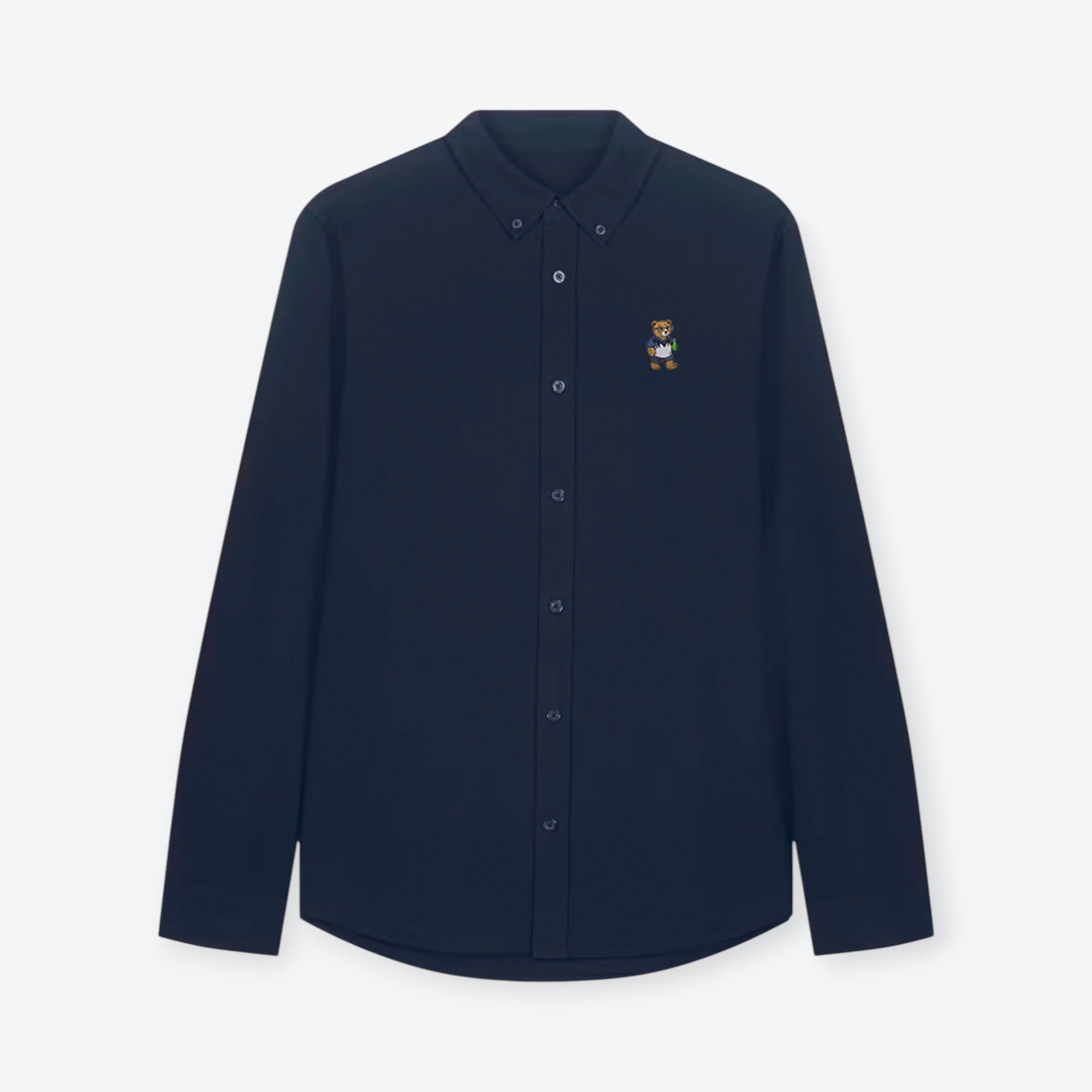 Oxford Hemd - Herr BĂ€rt mit Stadionbier